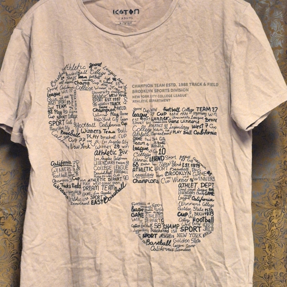 Koton Men's Graphic T-Shirt - Fawn Brown